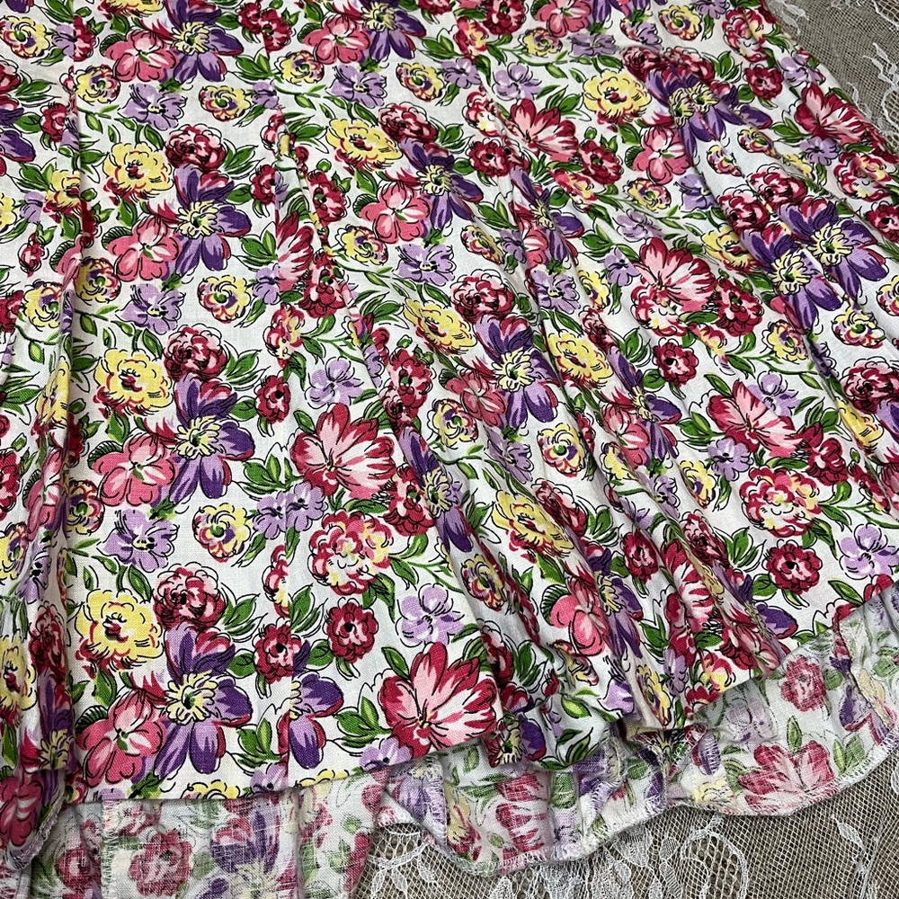 Ann Taylor Loft Pink Purple and Yellow Floral Skirt - Picture 2 of 6